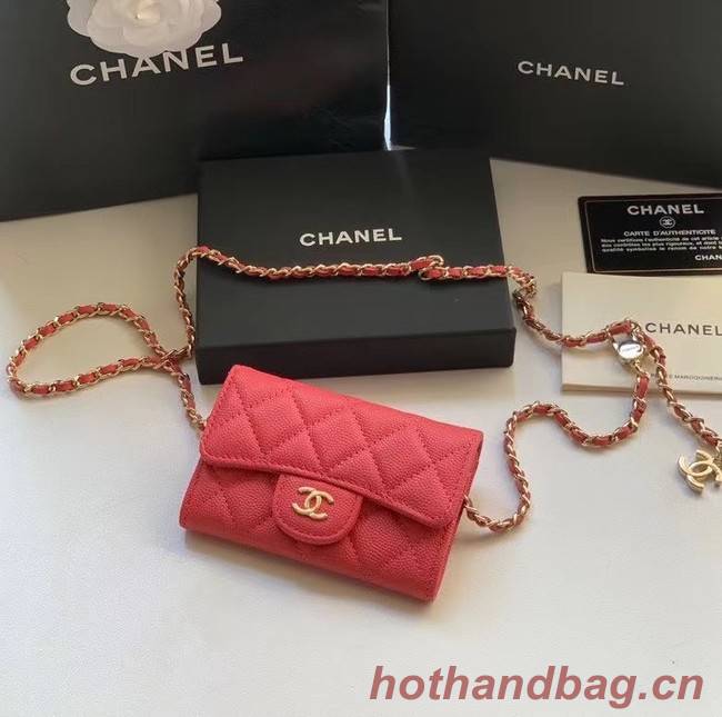 Chanel Original Grained Calfskin Pocket 81081 red