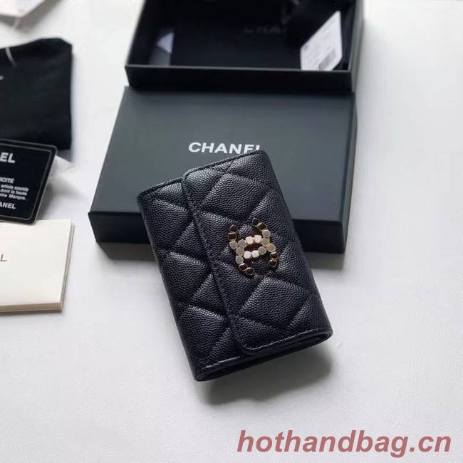 Chanel card holder Calfskin AP2038 black