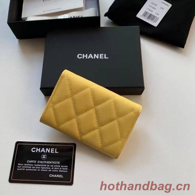 Chanel card holder Calfskin AP2038 yellow