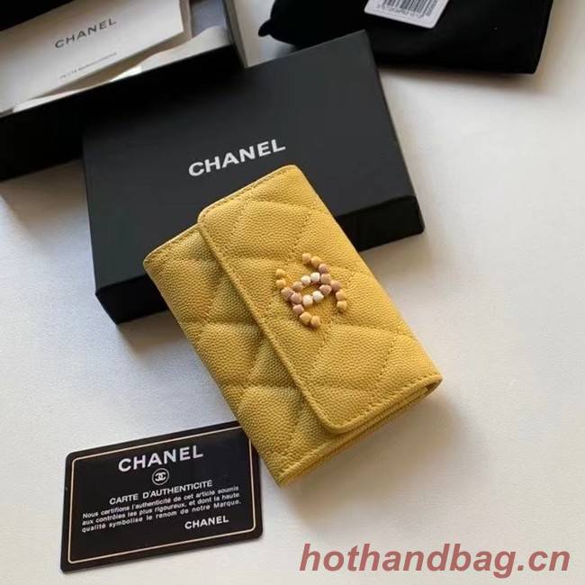 Chanel card holder Calfskin AP2038 yellow