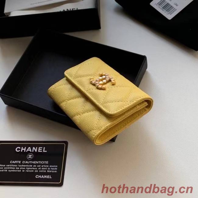 Chanel card holder Calfskin AP2038 yellow