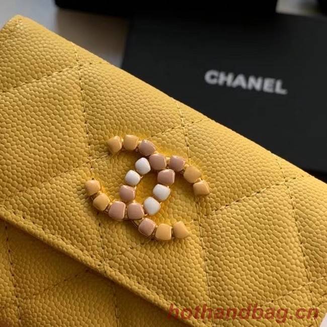 Chanel card holder Calfskin AP2038 yellow