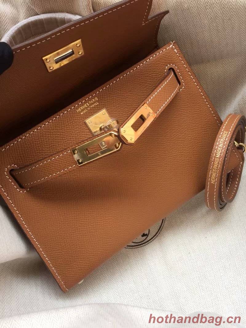 Hermes Kelly 19cm Shoulder Bags Epsom Leather KL19 brown