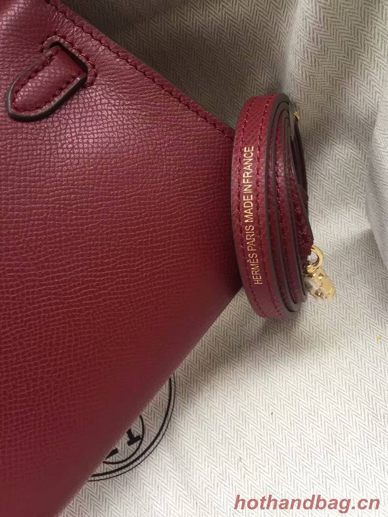 Hermes Kelly 19cm Shoulder Bags Epsom Leather KL19 fuchsia 