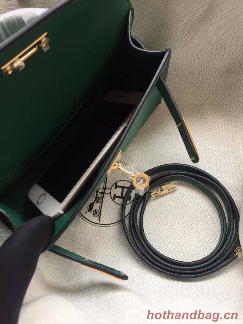 Hermes Kelly 19cm Shoulder Bags Epsom Leather KL19 green