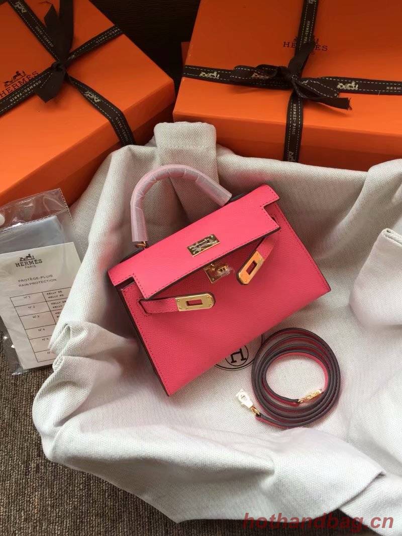 Hermes Kelly 19cm Shoulder Bags Epsom Leather KL19 rose