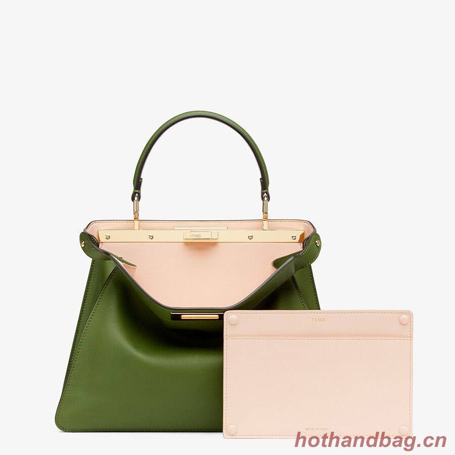 FENDI PEEKABOO ISEEU MEDIUM Green leather bag 8BN321A6