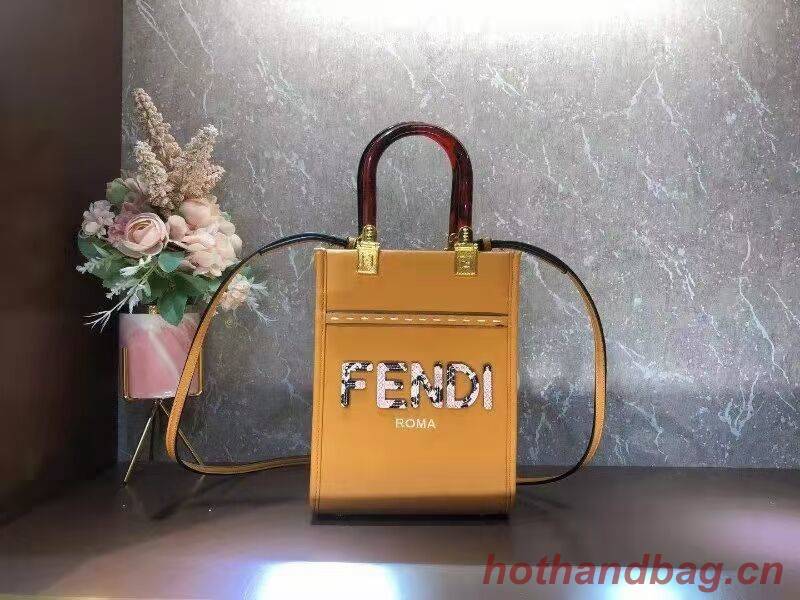 FENDI SUNSHINE SHOPPER leather mini-bag  F1620  orange