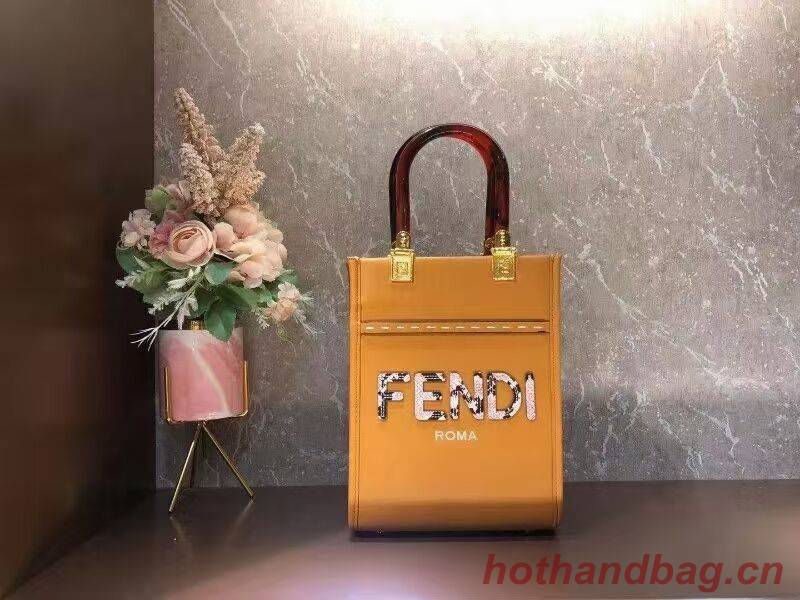 FENDI SUNSHINE SHOPPER leather mini-bag  F1620  orange