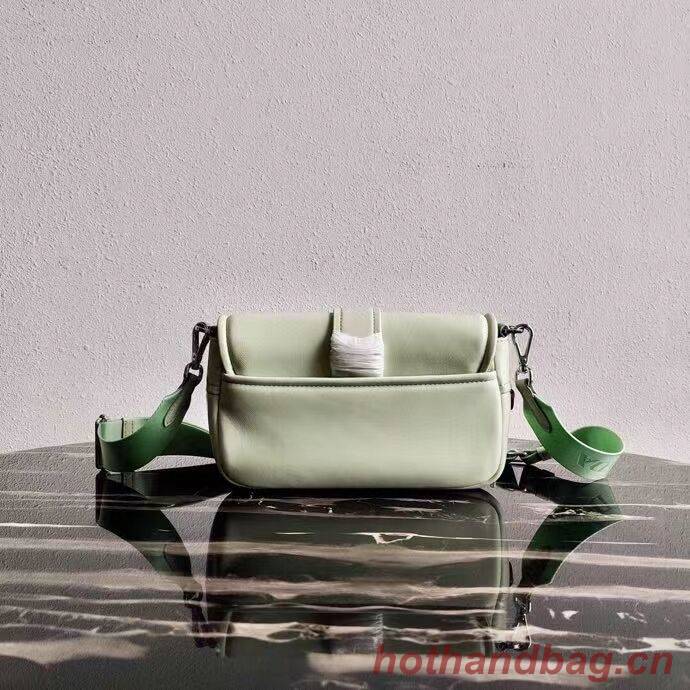 Prada Pocket nylon and brushed leather bag 1BD295 green