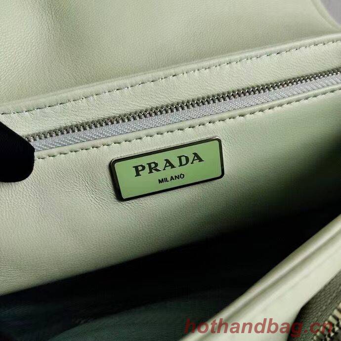 Prada Pocket nylon and brushed leather bag 1BD295 green