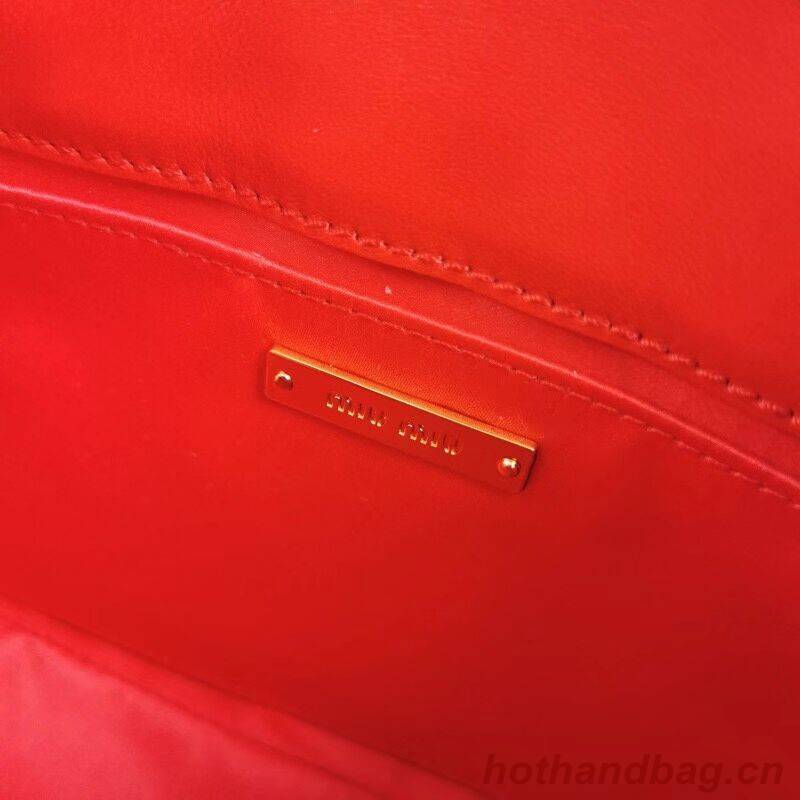 miu miu Matelasse Nappa Leather Shoulder Bag 5BD188 red