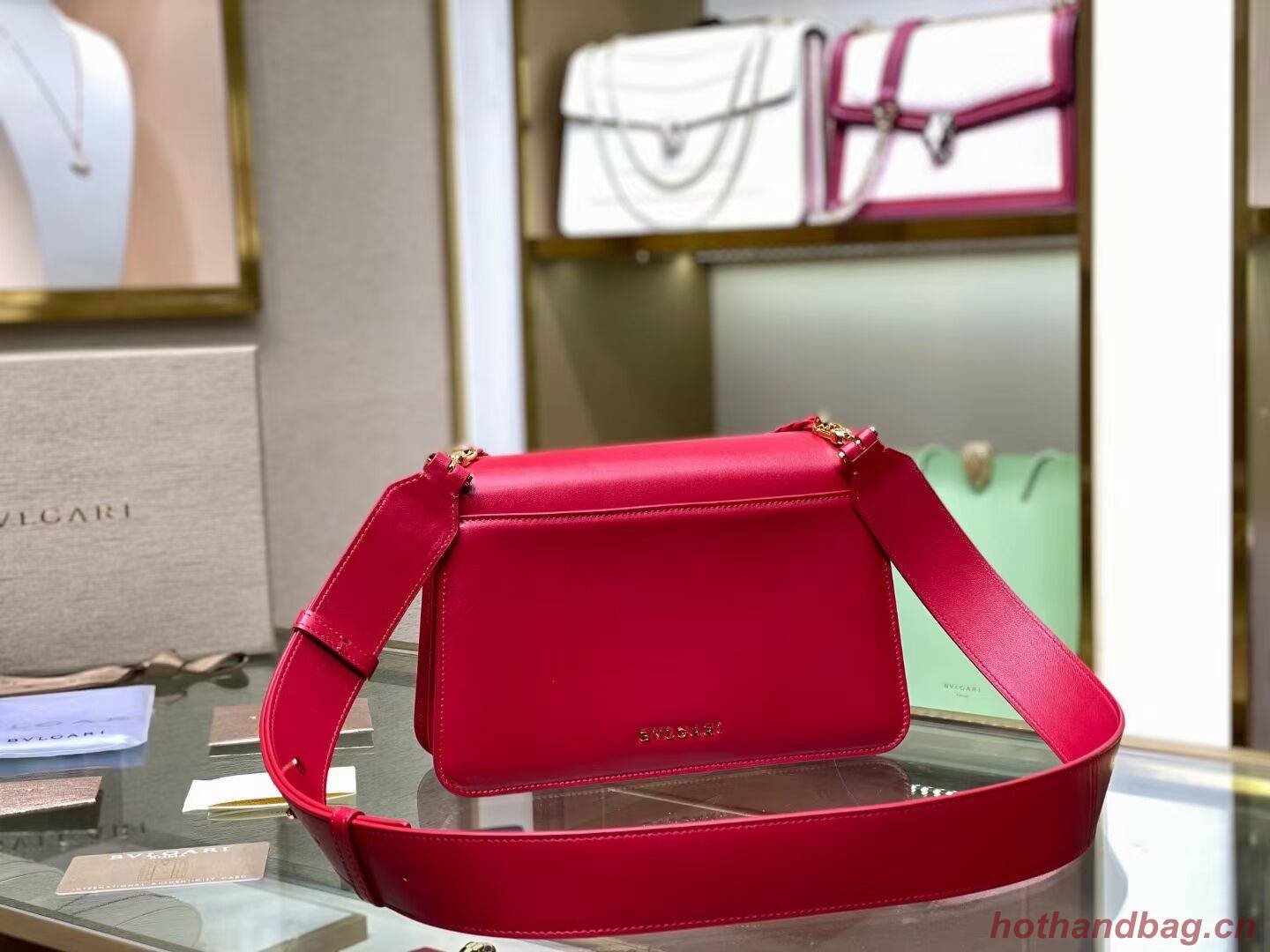 Bvlgari Serpenti Forever leather small crossbody bag B210762 red