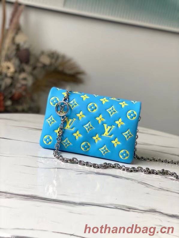 Louis Vuitton POCHETTE COUSSIN M80744 Mint Green & Yellow