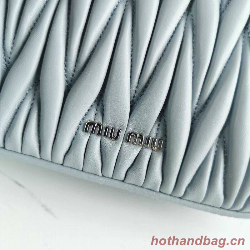 miu miu Matelasse Nappa Leather mini Shoulder Bag 5BH200 light blue