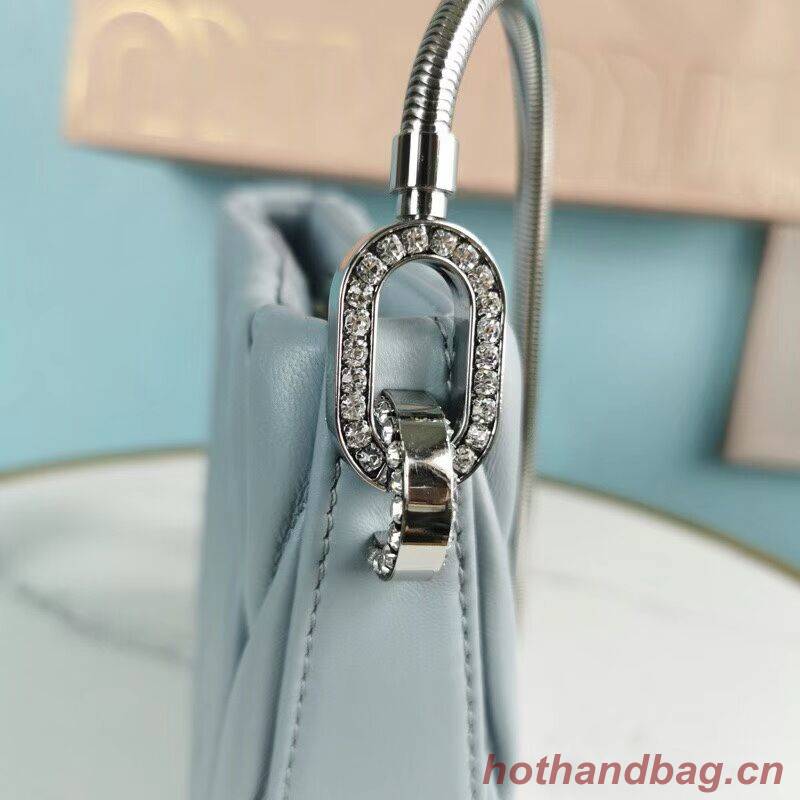 miu miu Matelasse Nappa Leather mini Shoulder Bag 5BH200 light blue