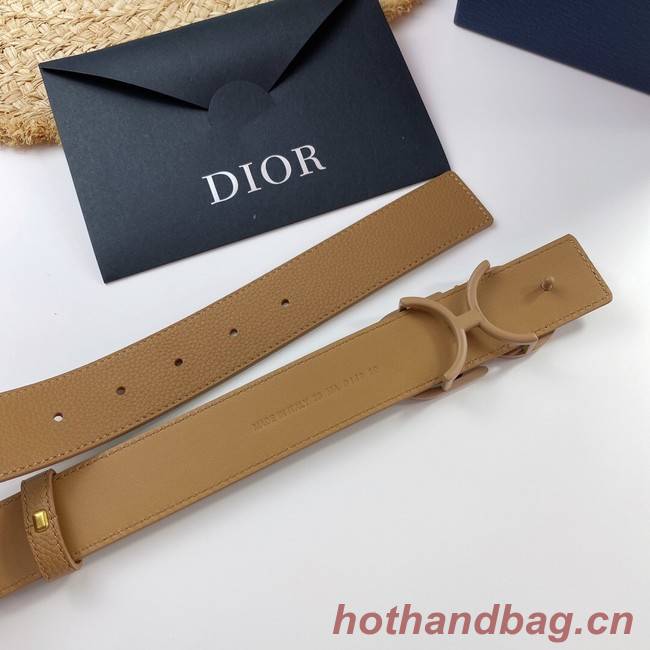 Dior Calf Leather Belt 35MM 2660 apricot