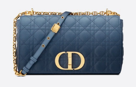 LARGE DIOR CARO BAG Indigo Blue Gradient Cannage Lambskin M9243U