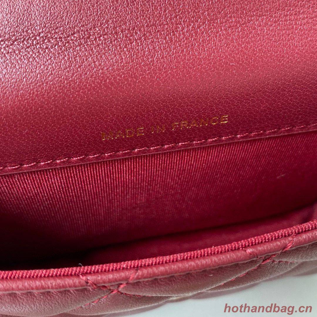 CHANEL Top Handle Micro Mini Wallet On Chain AP2200 Red