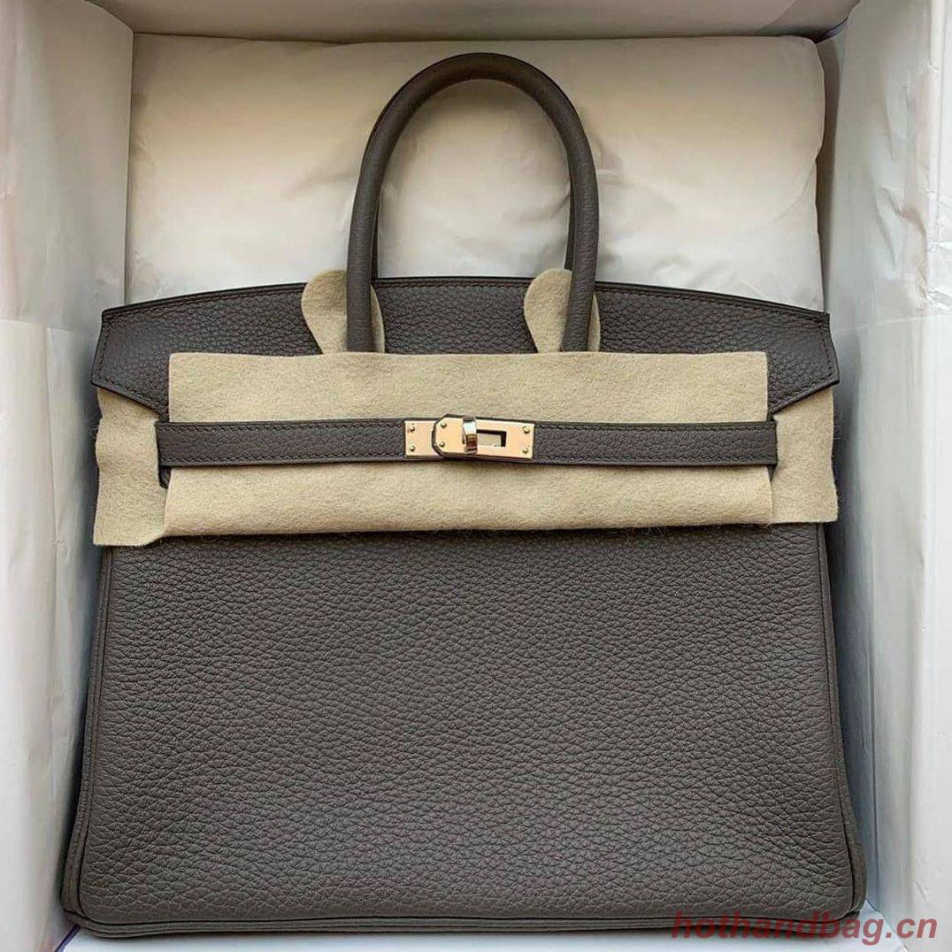 Hermes Birkin Bag Original Leather 35CM 17825 Tinware Grey 