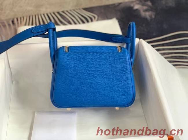 Hermes mini Lindy Original Togo Leather Bag OLD19 Electric blue