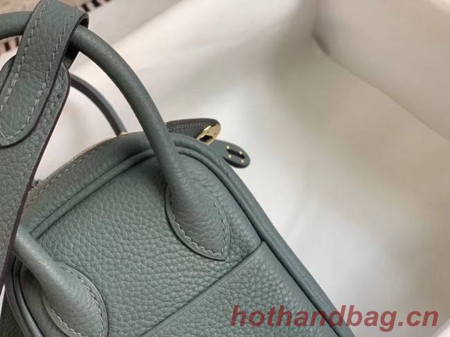 Hermes mini Lindy Original Togo Leather Bag OLD19 blackish green