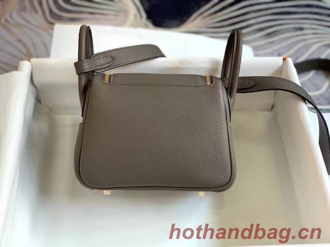 Hermes mini Lindy Original Togo Leather Bag OLD19 dark grey