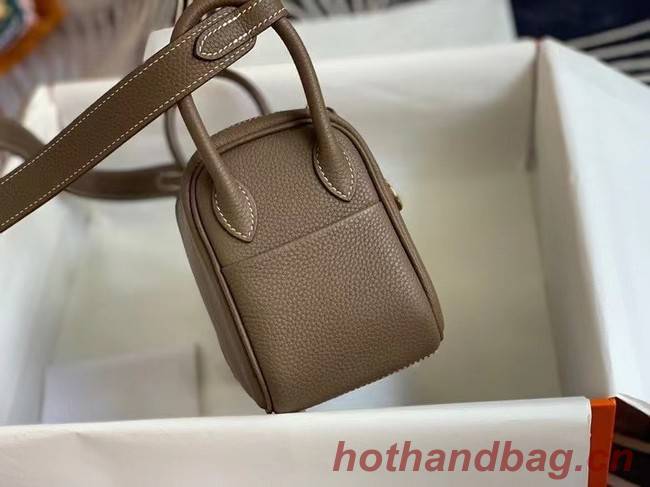 Hermes mini Lindy Original Togo Leather Bag OLD19 grey