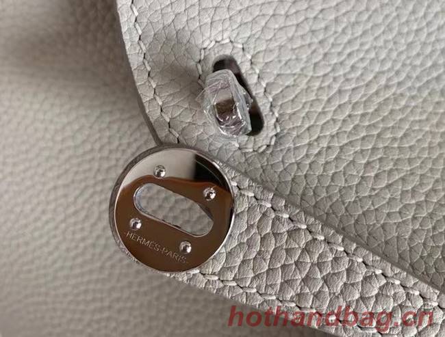 Hermes mini Lindy Original Togo Leather Bag OLD19 light grey