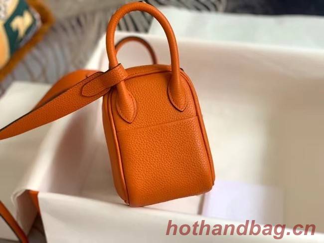 Hermes mini Lindy Original Togo Leather Bag OLD19 orange