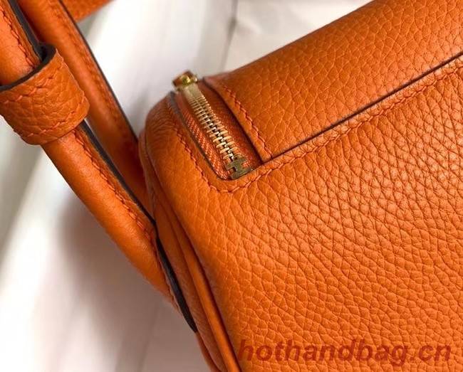 Hermes mini Lindy Original Togo Leather Bag OLD19 orange