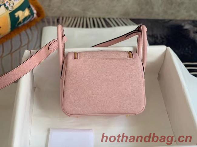 Hermes mini Lindy Original Togo Leather Bag OLD19 pink