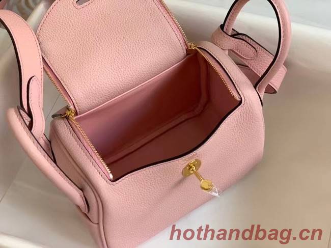 Hermes mini Lindy Original Togo Leather Bag OLD19 pink