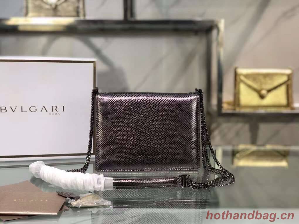 Bvlgari Serpenti Forever leather small crossbody bag B210544 silver grey