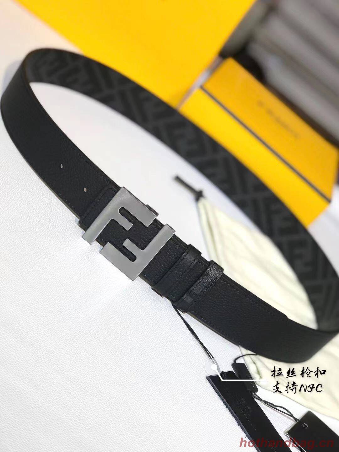 Fendi Leather Belt F2370 Black