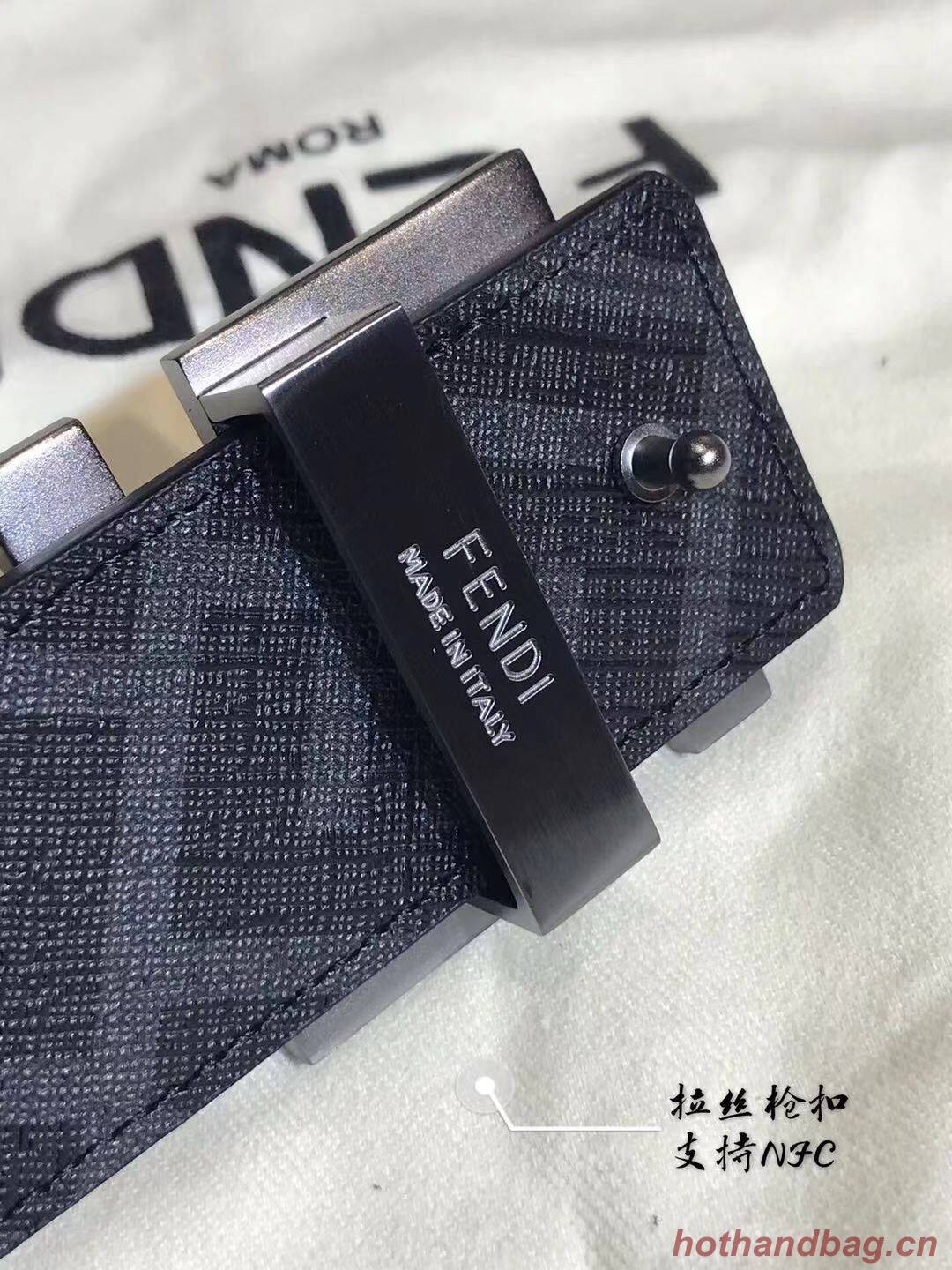Fendi Leather Belt F2370 Black