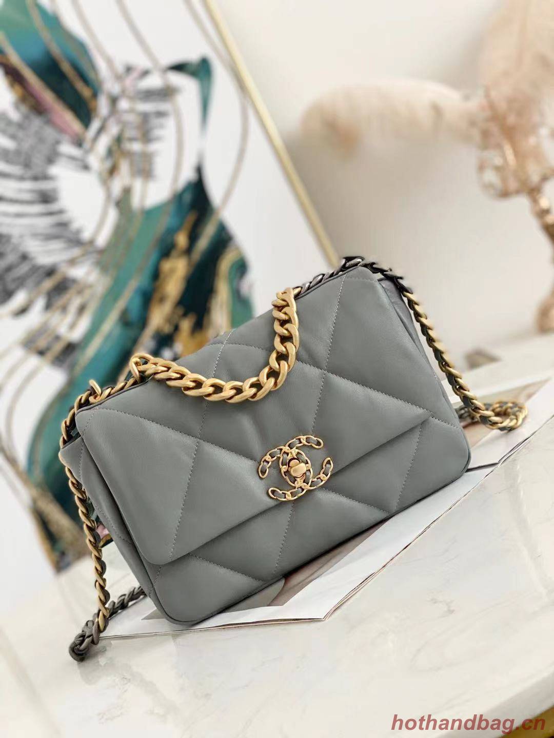 CHANEL 19 Flap Bag AS1160 AS1161 AS1162 grey