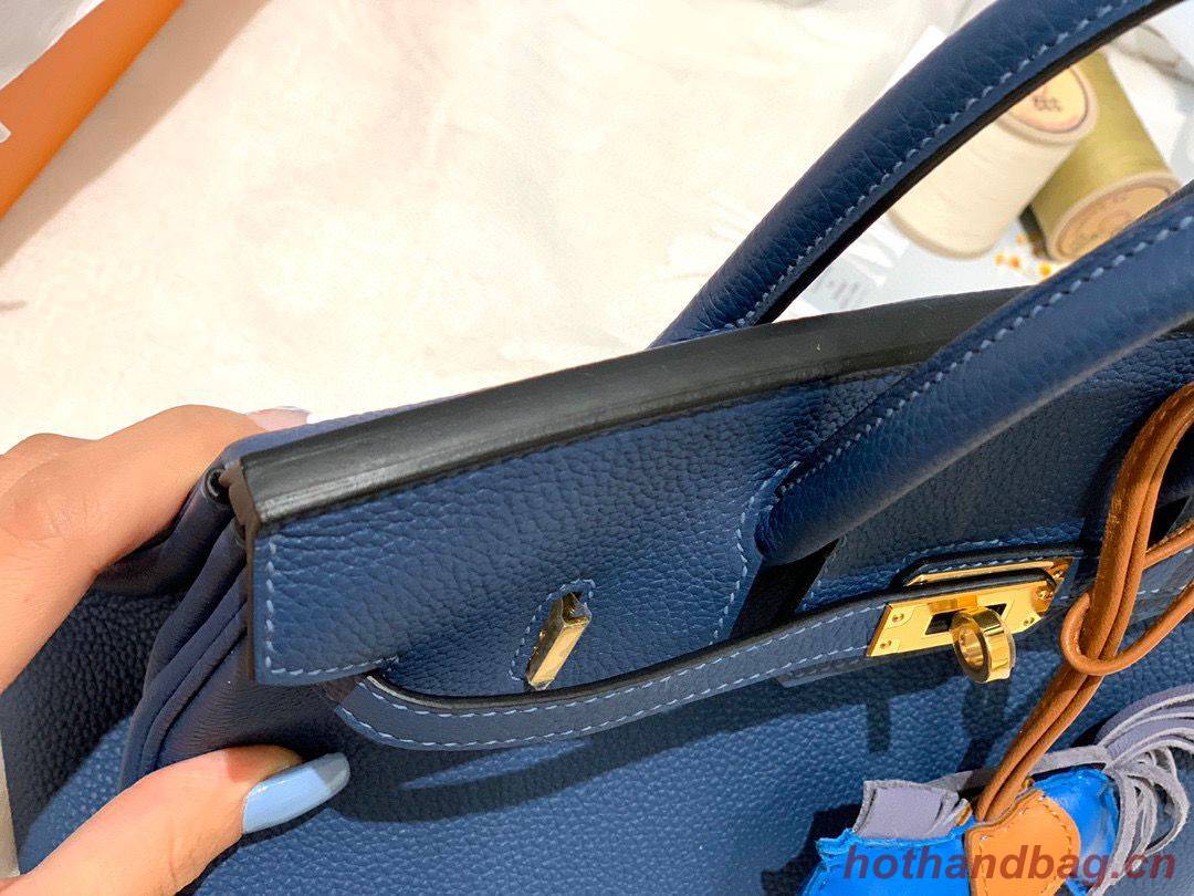 Hermes Birkin 25CM Togo Bag Original Leather H25E Dark Blue