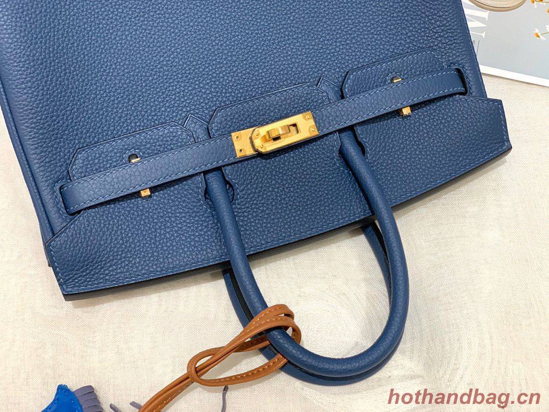 Hermes Birkin 25CM Togo Bag Original Leather H25E Dark Blue