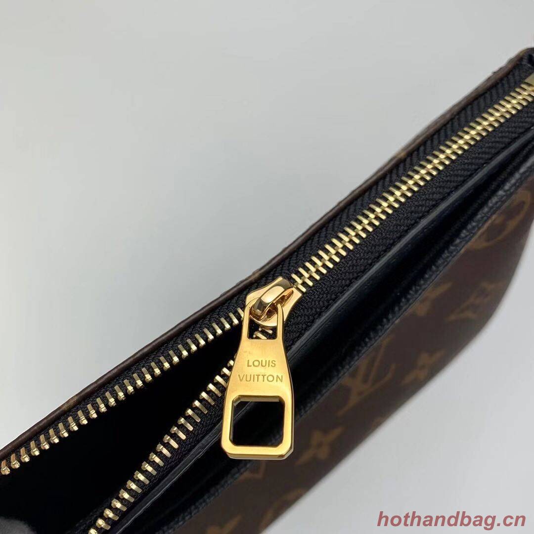 Louis Vuitton Monogram Canvas PALLAS Clutch Original Leather M41638 Black