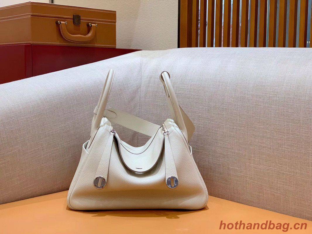 Hermes Lindy Original Togo Leather Bag OLD30 light grey