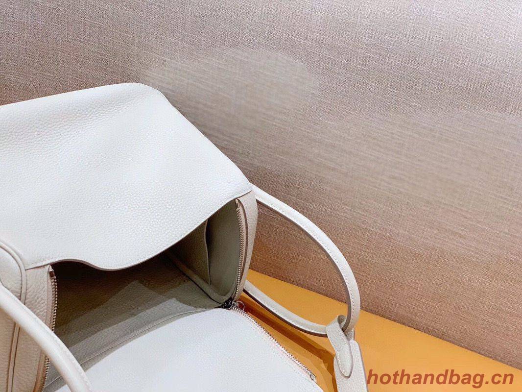 Hermes Lindy Original Togo Leather Bag OLD30 light grey