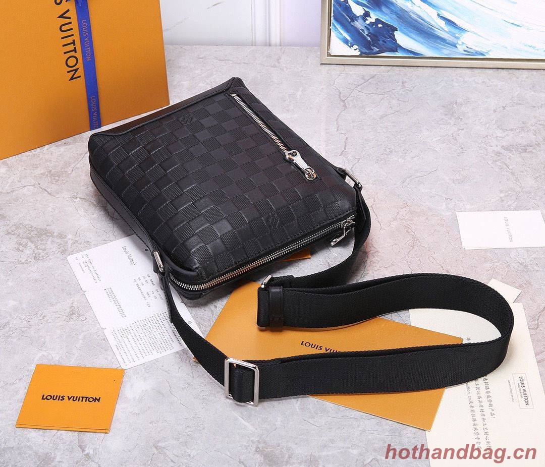 Louis Vuitton Discovery Messenger BB Original Leathe Bag N42418 Black