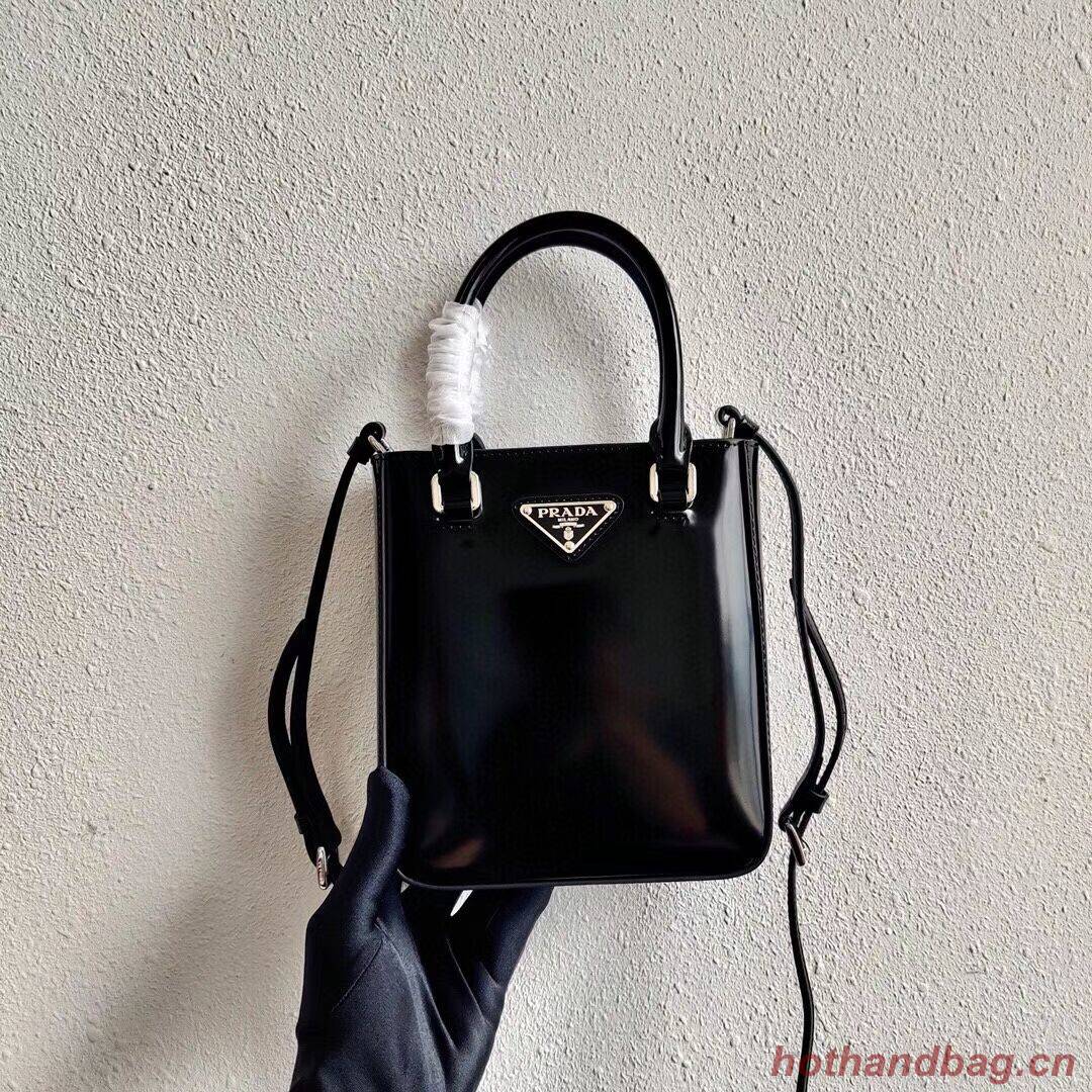 Prada Small brushed leather tote 1AD331 black