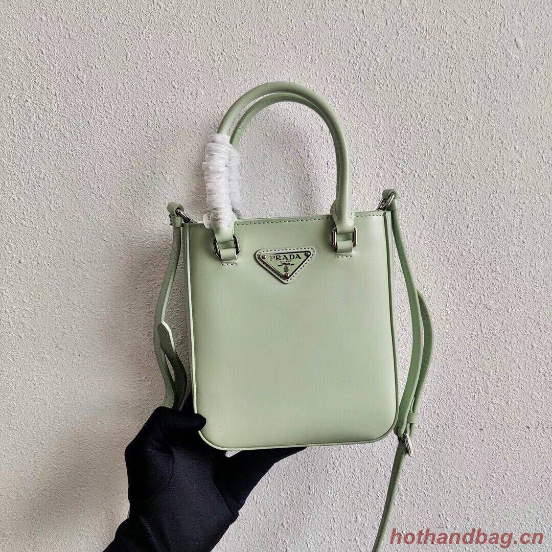 Prada Small brushed leather tote 1AD331 light green