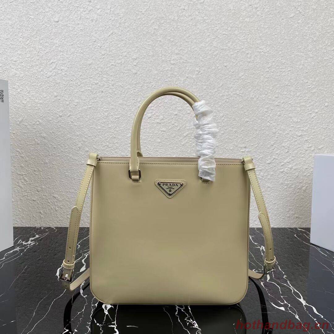 Prada brushed leather tote 1BA330 Biscuits