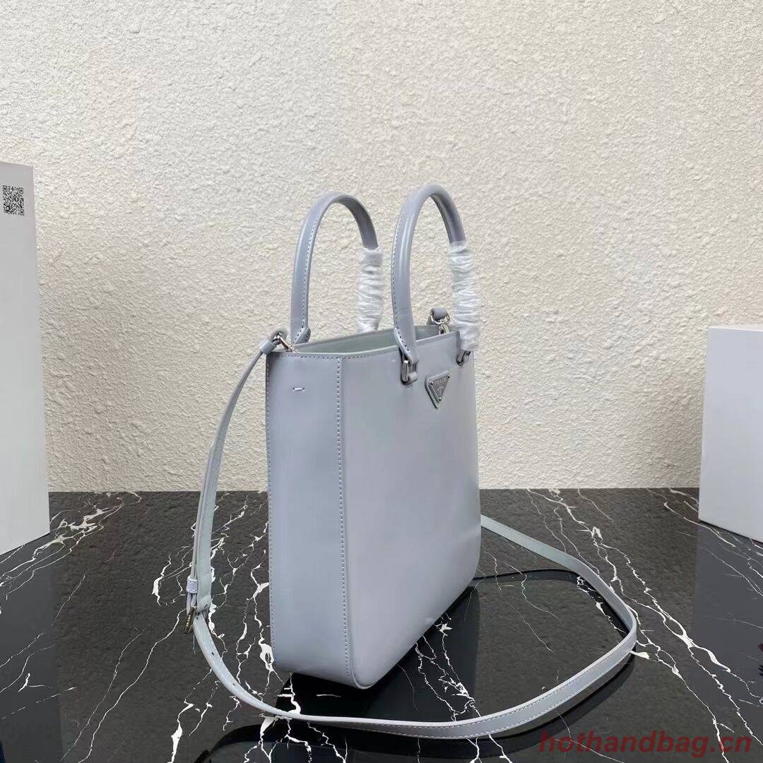 Prada brushed leather tote 1BA330 light grey