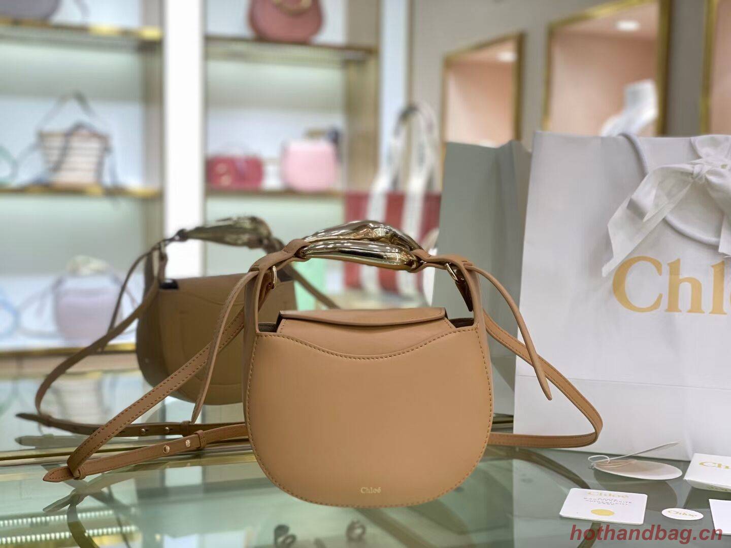 Chloe Original Calfskin Leather Bag 3S1350 Apricot