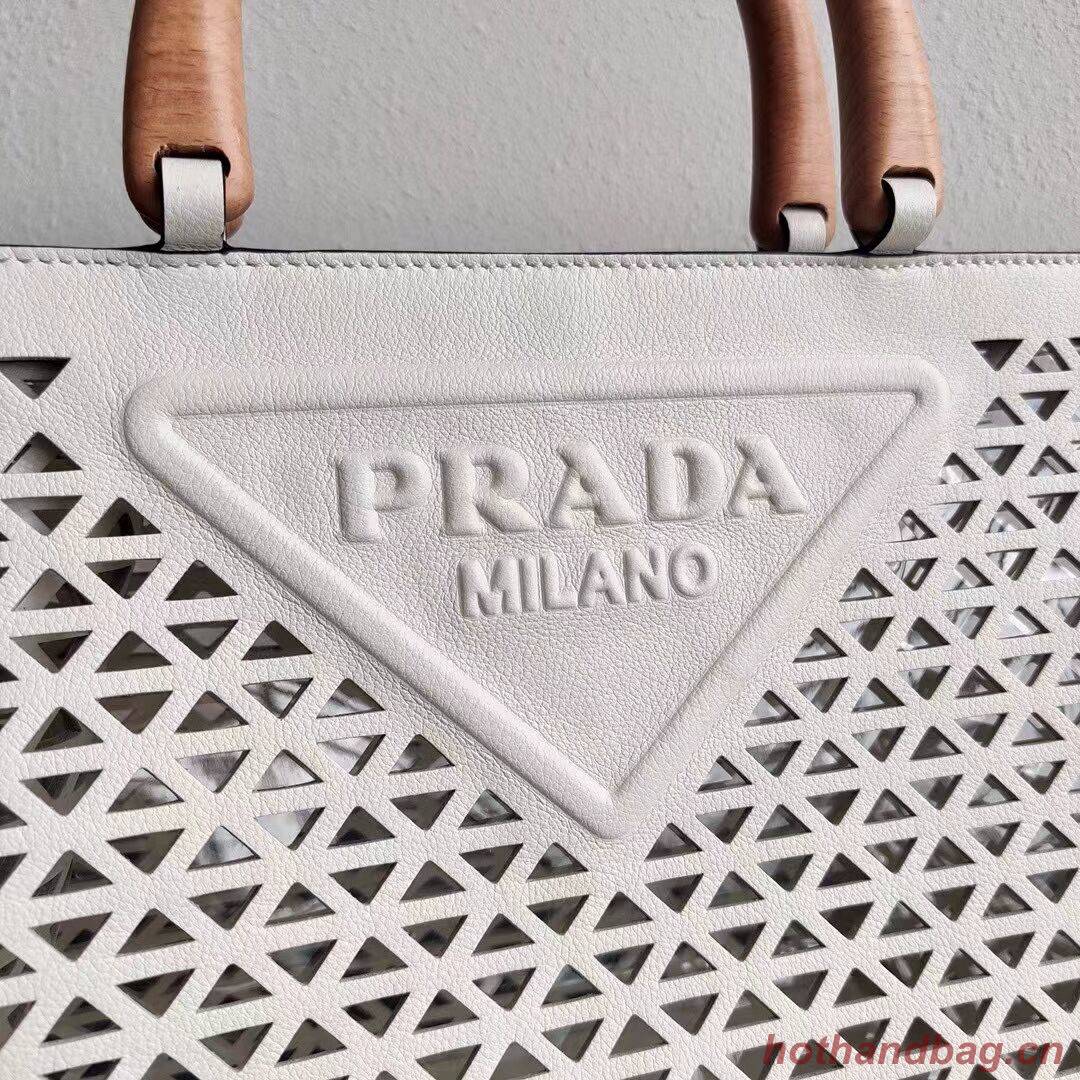 Prada leather tote bag 1AG405 white