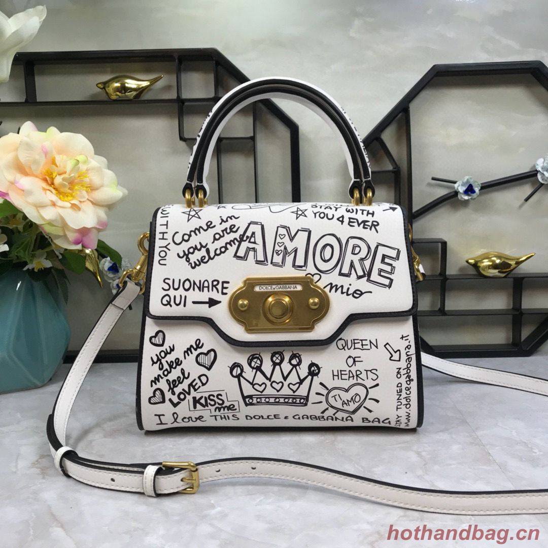 Dolce & Gabbana Origianl Leather 4137 White Graffiti 